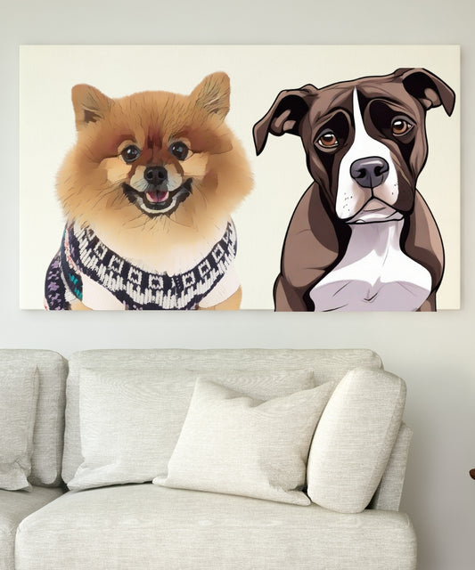 Custom Dog Pet Wrapped Canvas
