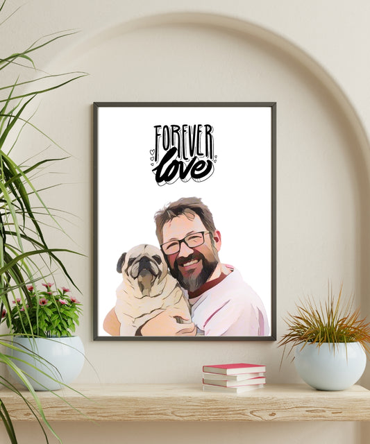 Custom Modern Family Pet Portrait