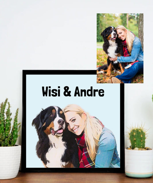 Custom Modern Family Pet Portrait