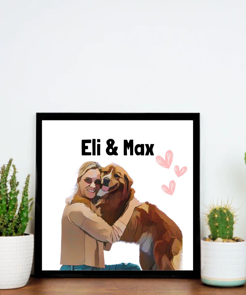 Custom Modern Family Pet Portrait