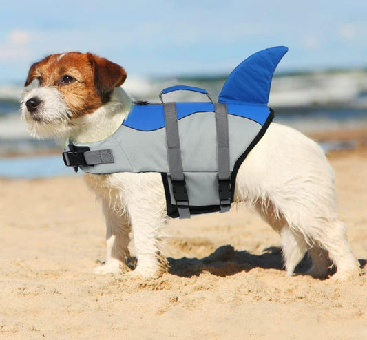 Dog Life Vests, Dog Floats for Swimming, Boat, Pool, Ripstop Dog Life Jacket with High Buoyancy and Lift Handle for Small and Medium Breeds, (M,Blue)