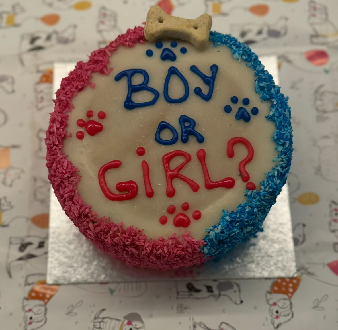 Amazing Coconut Dog Cake to Reveal Your Baby's Gender
