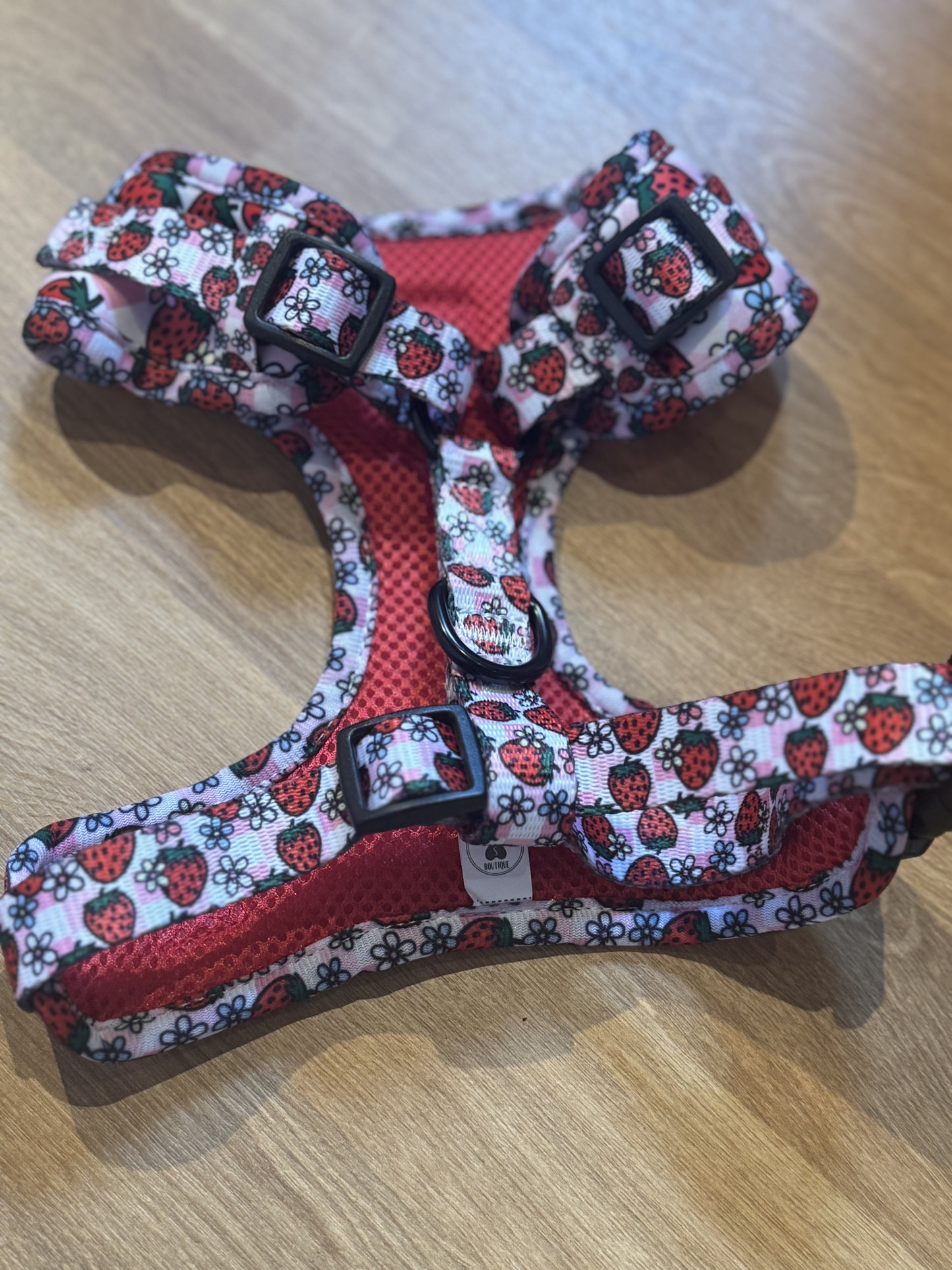 Strawberry Picnic Adjustable Dog Harness