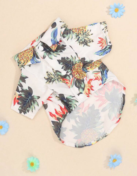 Pet Shirt with Buttons and Collar for Cats and Dogs in Spring, Summer and Autumn