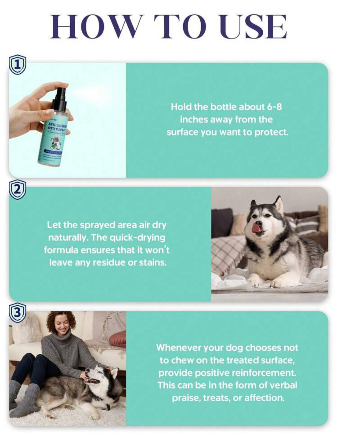 Apple No Chew Spray for Dogs, Stops Chewing