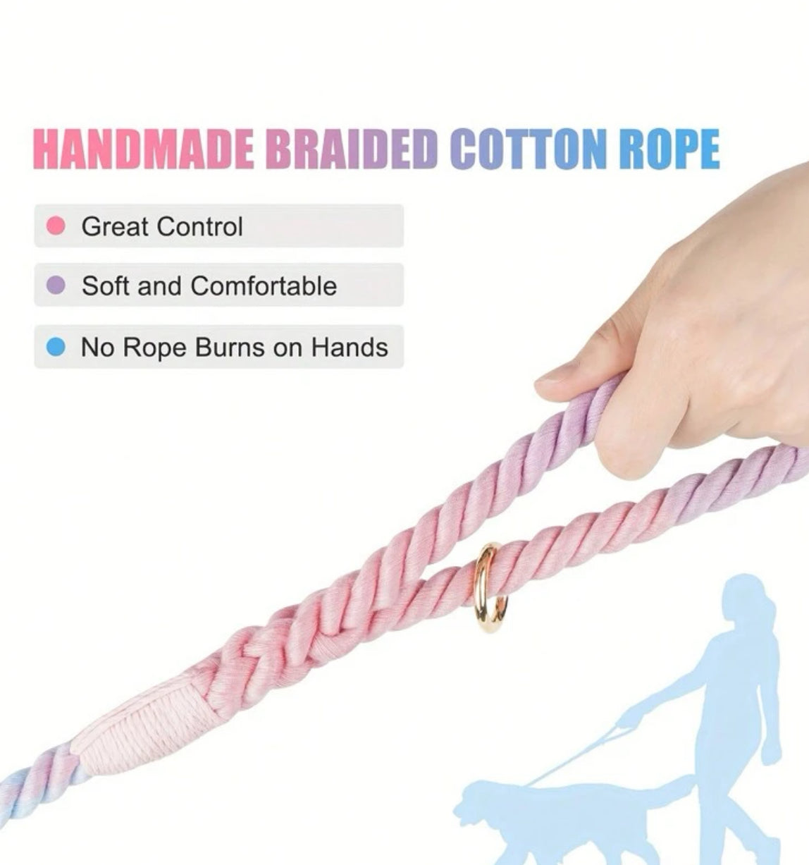 Colorful Braided Durable
Comfortable Pet Leash, Suitable For medium &Large Dogs