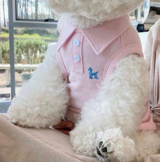 Spring Summer Solid Color Polo Shirt For
Dogs Breathable Thin