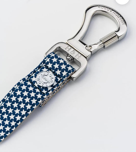 Navy Star Fabric Dog Lead or Red Star Fabric Dog Lead