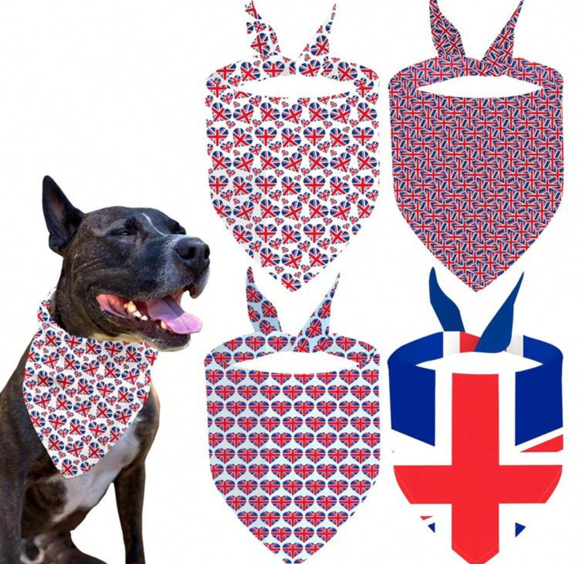 British UK Flag Dog Bandana Pet Scarf for Dogs Cats Puppies