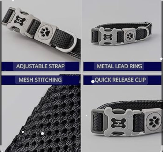 Black HUGO & HUDSON Mesh Dog Lead