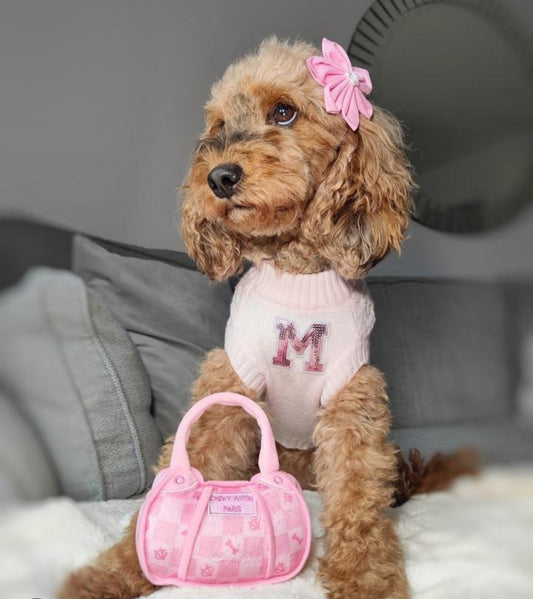 Pink Checker Chewy Vuiton Handbag