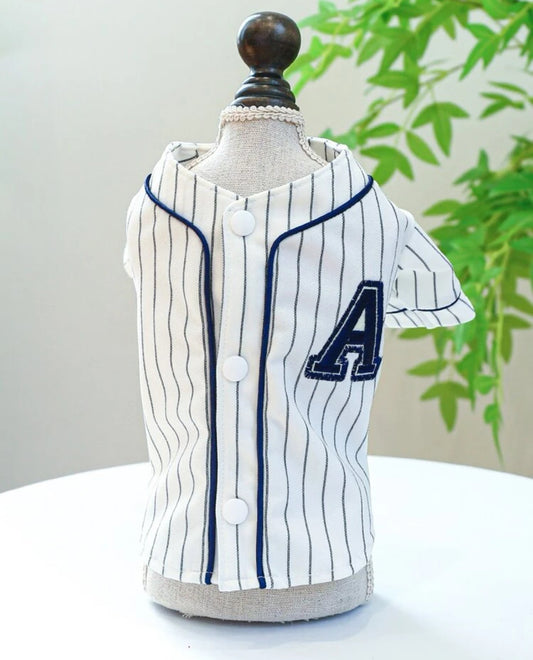 Clothes Stripe Dog Baseball Shirt, Suitable For Dogs And Cats