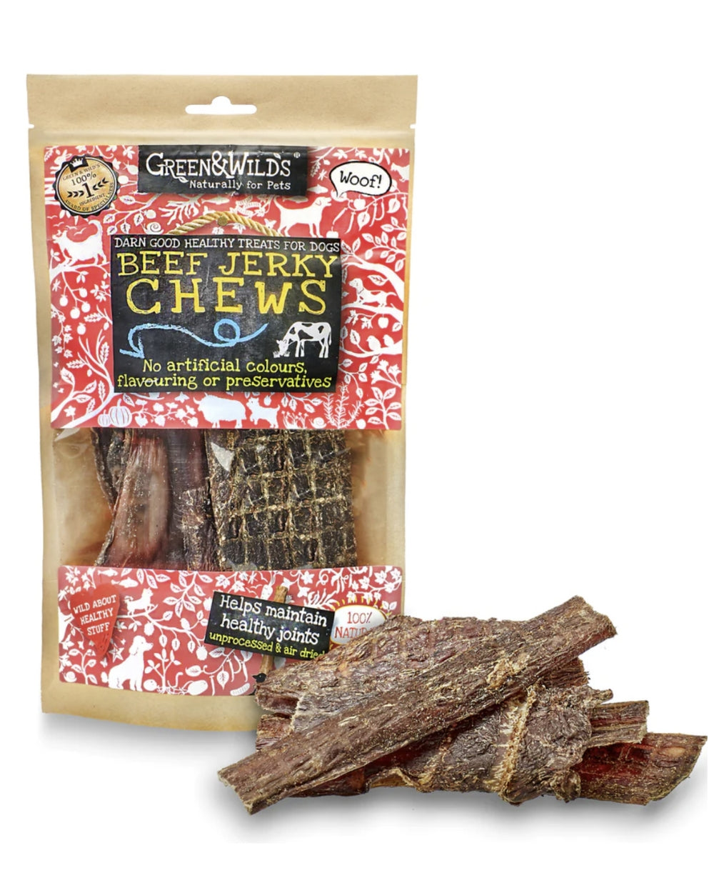 Green and Wilds Beef Jerky Chews Dog Treats Natural Dog Treats