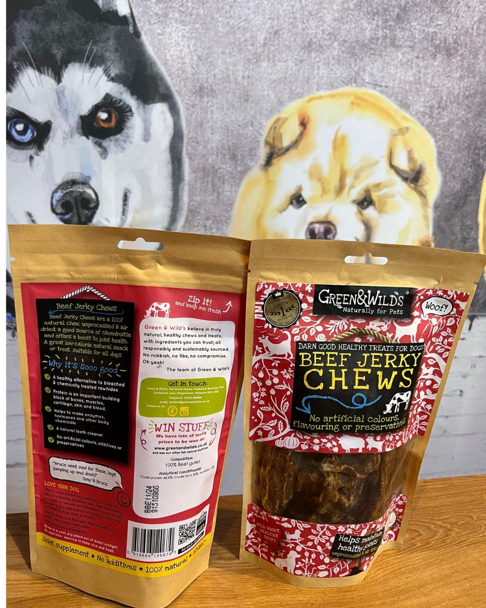 Green and Wilds Beef Jerky Chews Dog Treats Natural Dog Treats