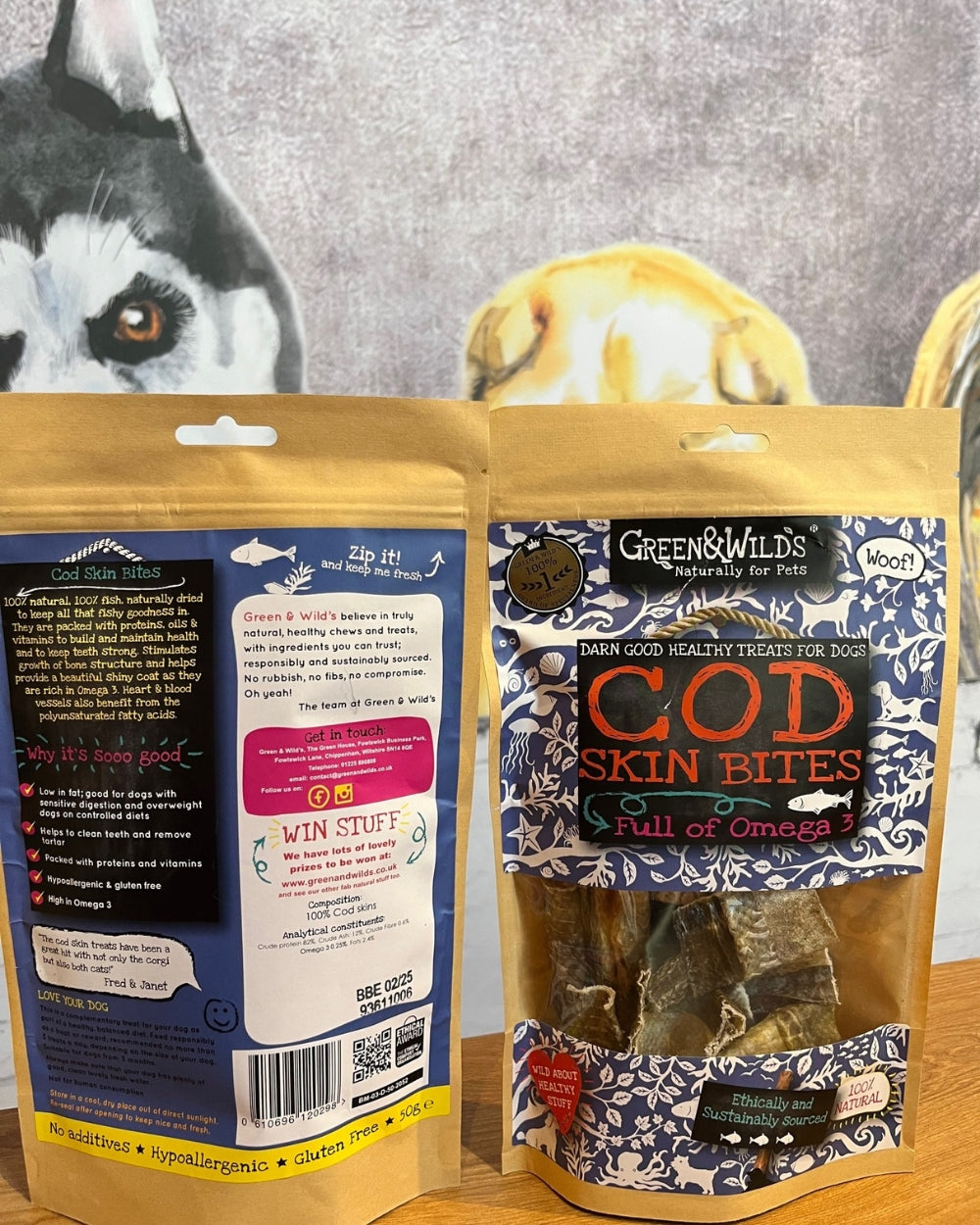 Green and Wilds Cod Skin Bites Natural Dog Treat