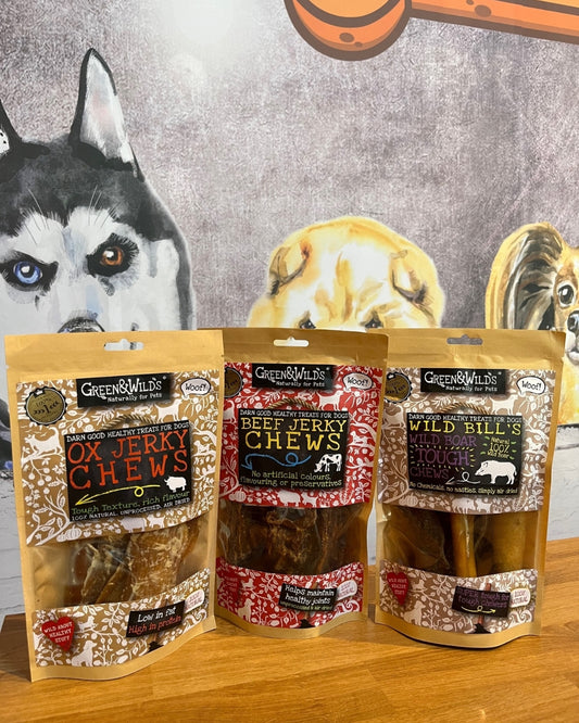Green and Wild Natural Dog Treat Beef, Ox and Wild Boar Chews