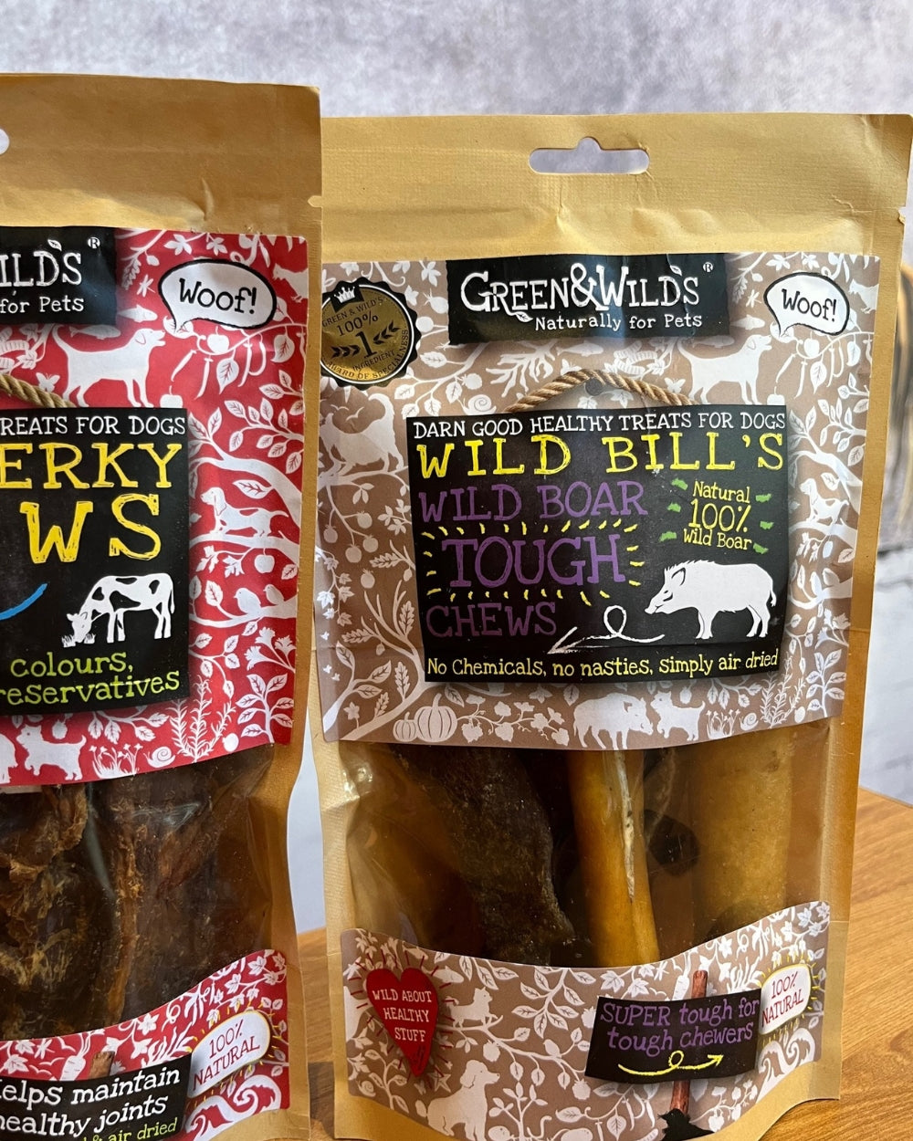 Green and Wild Natural Dog Treat Beef, Ox and Wild Boar Chews