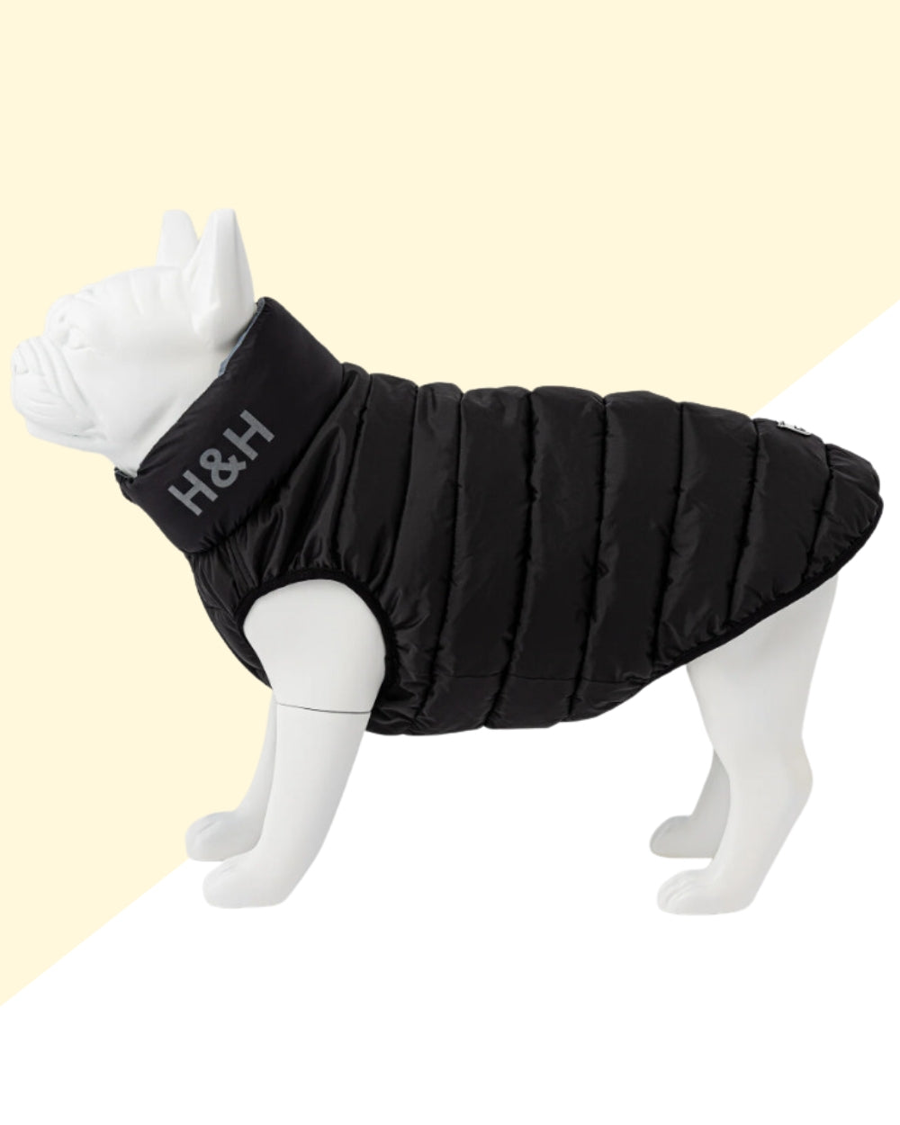 Hugo and Hudson Reversible Dog Puffer Jacket - Black and Grey - Dog Coat