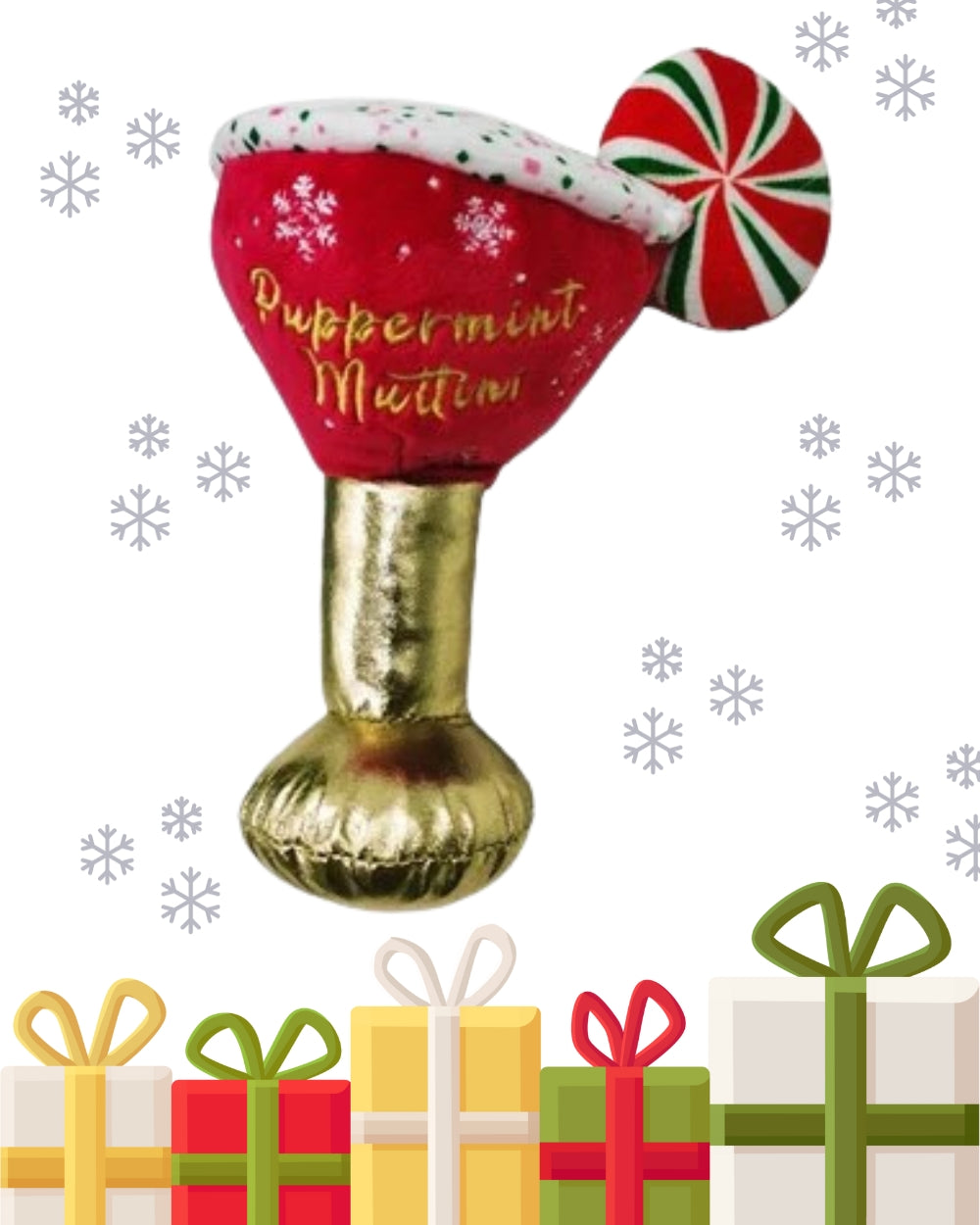 Puppermint Muttini - Christmas Holiday Plush Dog Toy Haute Diggity Dog