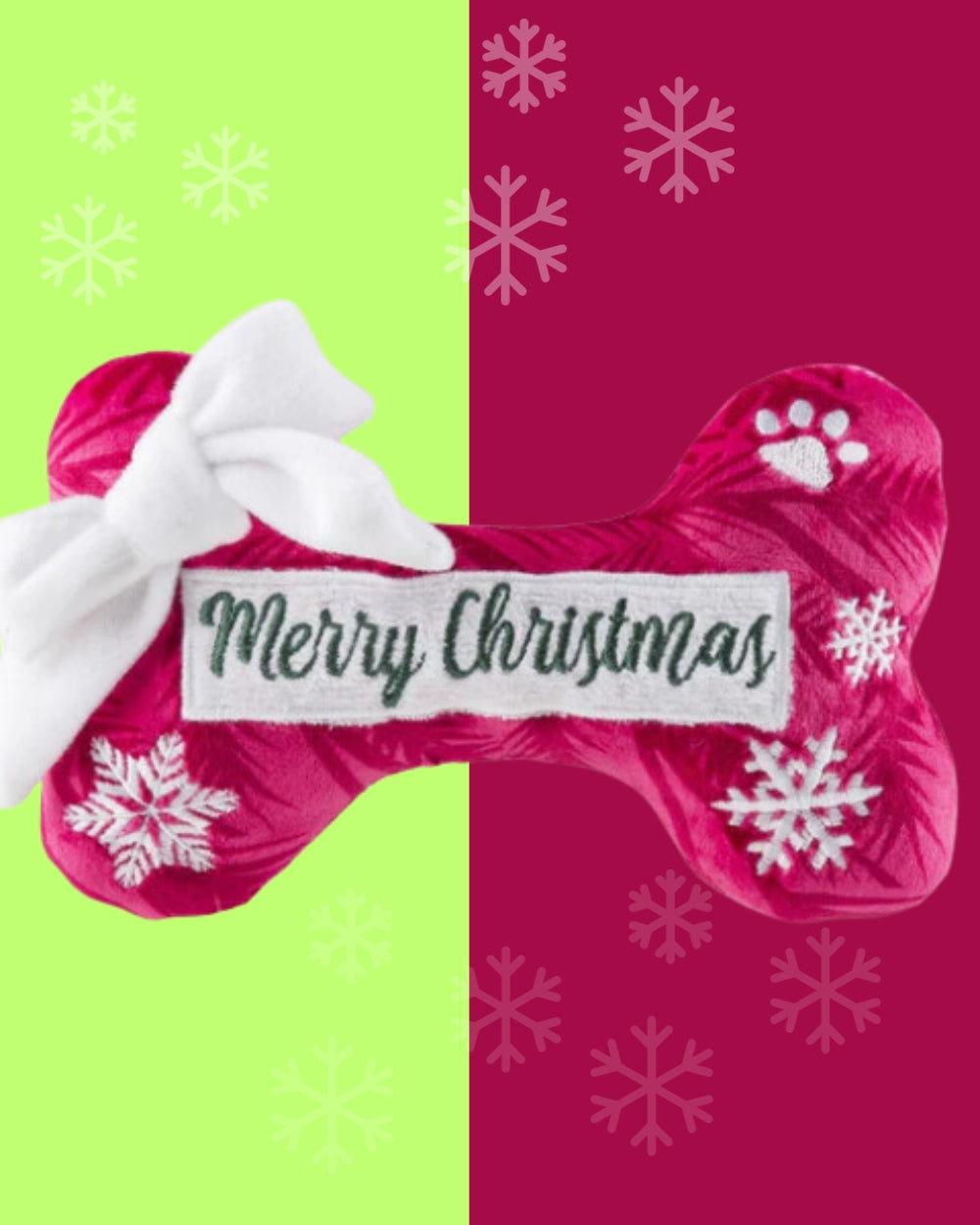 Puppermint Bone - Merry Christmas Squeaker Plush Dog Toy Haute Diggity Dog