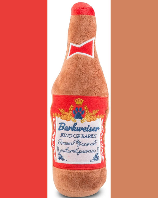 Barkweiser Beer Bottle Squeaker Plush Dog Toy Haute Diggity Dog