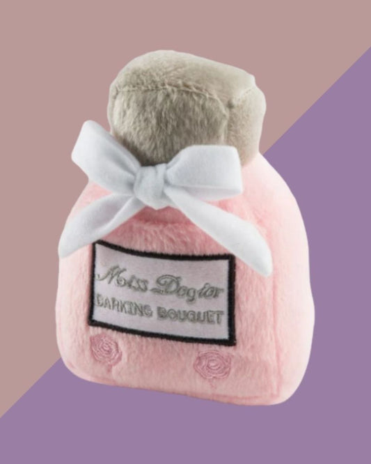Miss Dogior Perfume Bottle Squeaker Plush Dog Toy Haute Diggity Dog