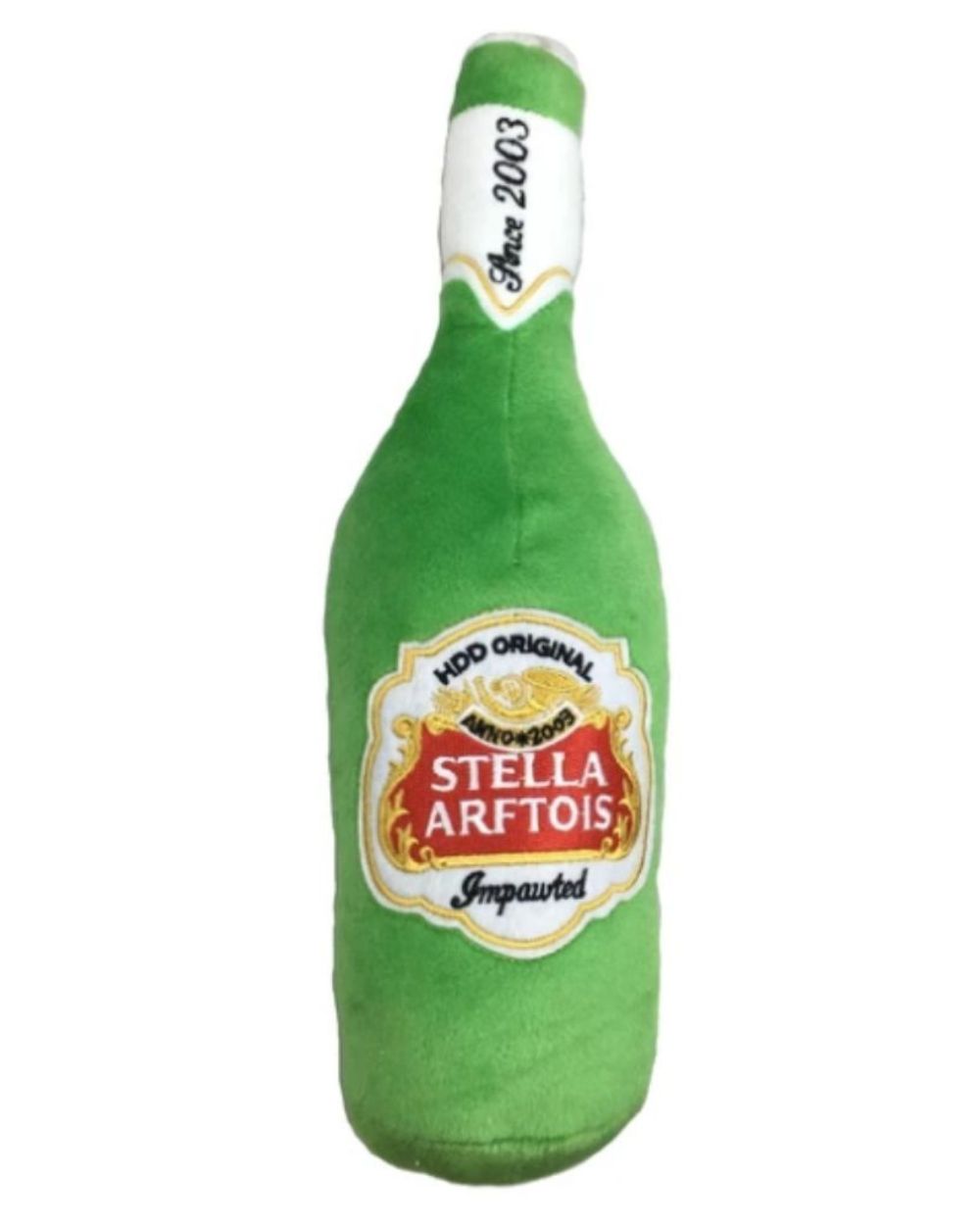 Stella Arftois Beer Bottle Squeaker Plush Dog Toy Haute Diggity Dog