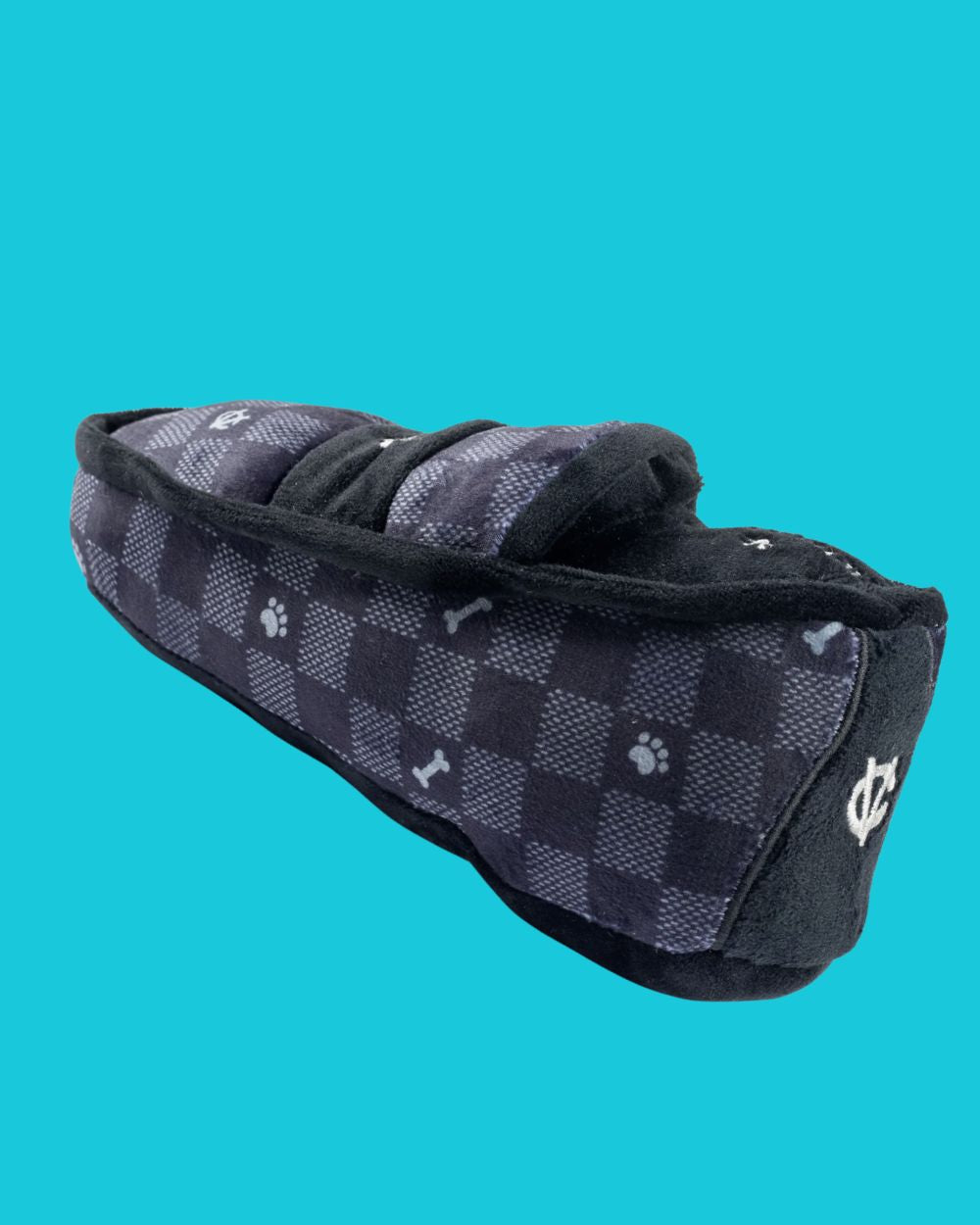Black Checker Chewy Vuiton Loafer Dog Toy