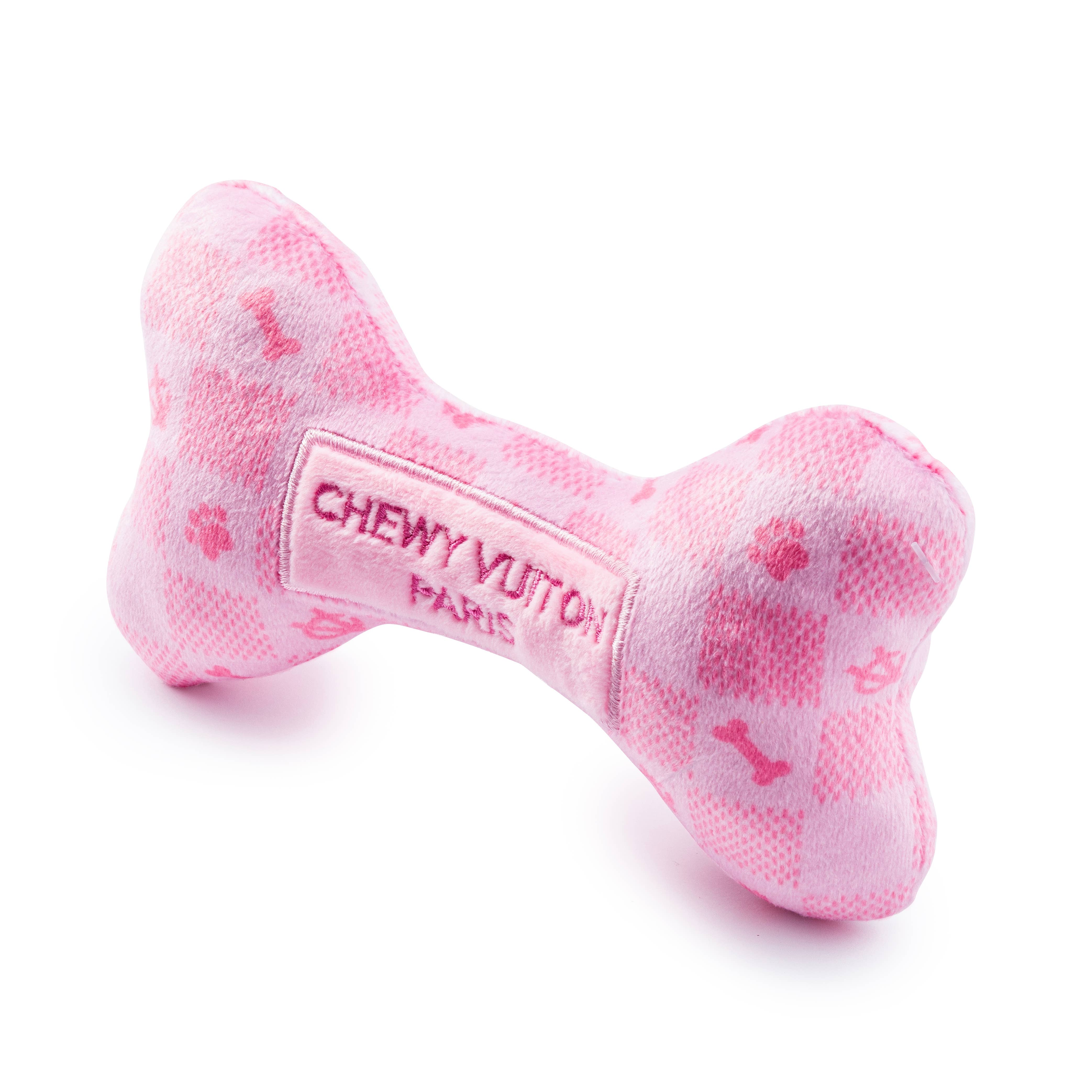 Pink Checker Chewy Vuiton Bone by Haute Diggity Dog: Large
