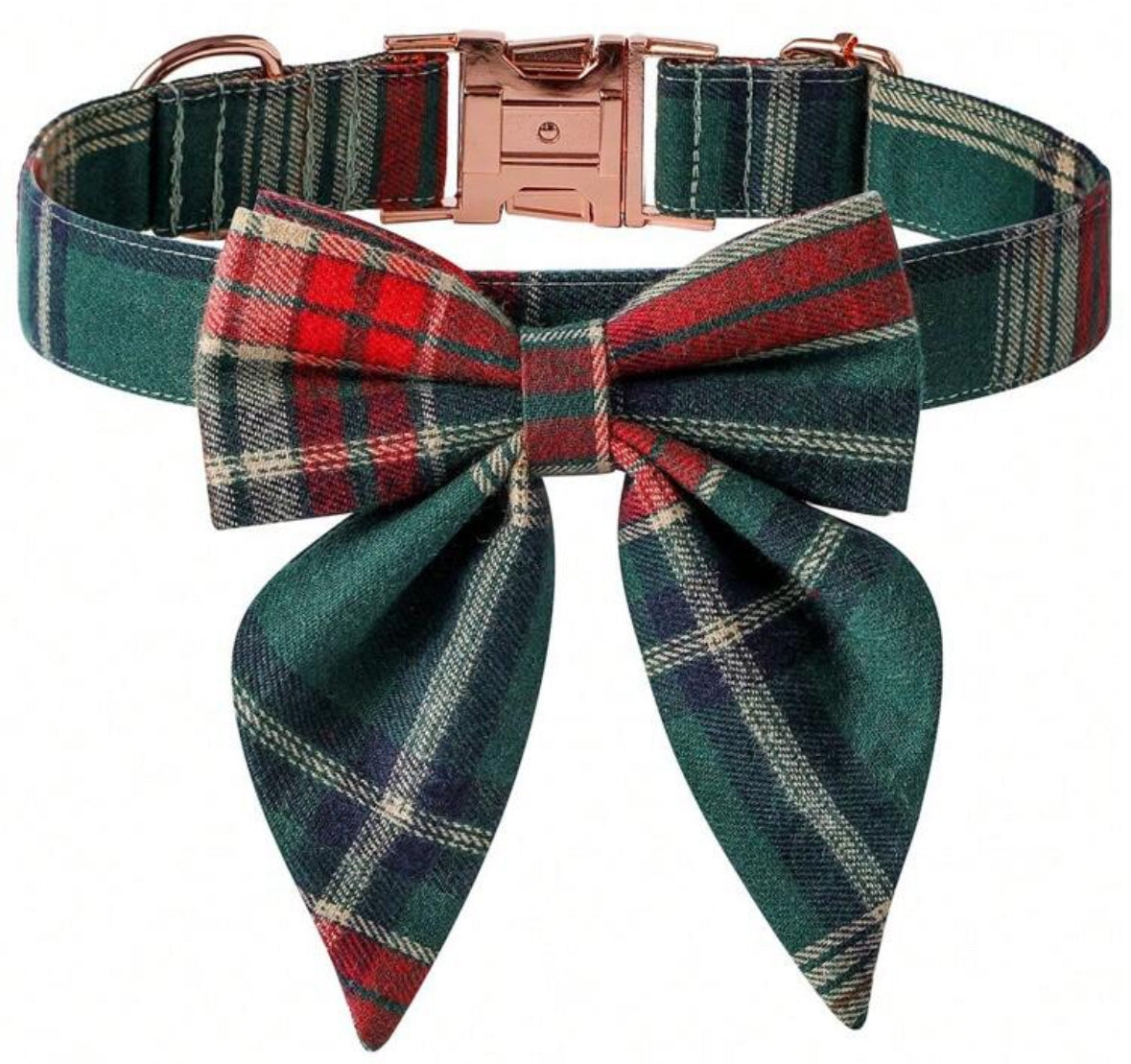 Elegant Christmas-Inspired Collars with Built-In Bows – Large Size Only
