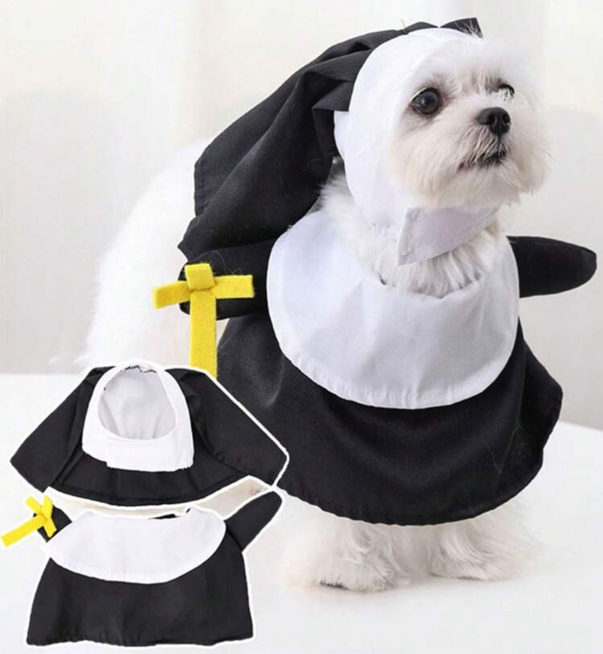 Cat/Dog Transform Pet Nun Dress Funny Halloween Dress Up Clothes