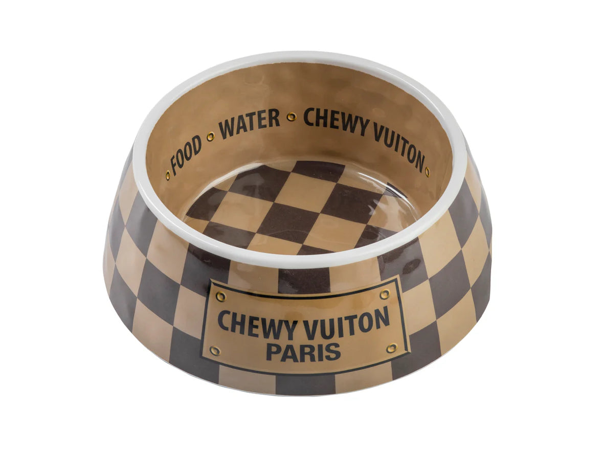Checker Chewy Vuiton Bowl - Small