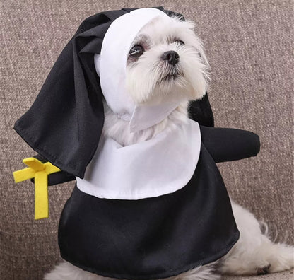 Cat/Dog Transform Pet Nun Dress Funny Halloween Dress Up Clothes