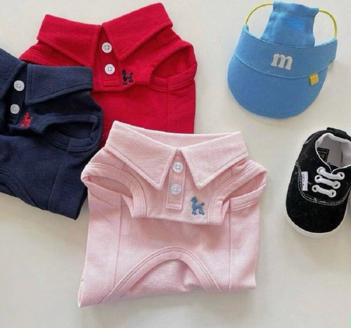 Spring Summer Solid Color Polo Shirt For 

Dogs Breathable Thin