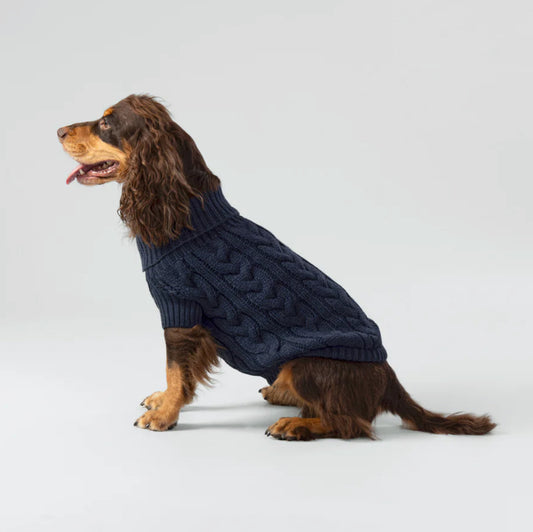 Cable Knit Pullover Dog Jumper
