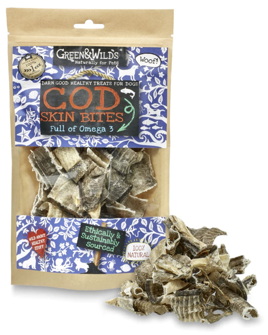 Green and Wilds Cod Skin Bites Natural Dog Treat