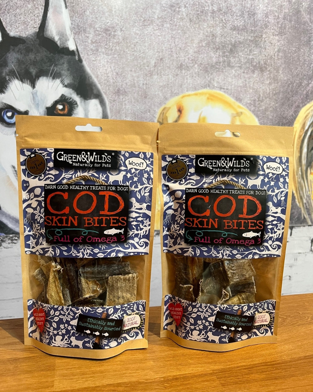 Green and Wilds Cod Skin Bites Natural Dog Treat