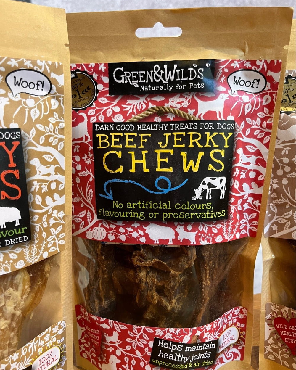 Green and Wild Natural Dog Treat Beef, Ox and Wild Boar Chews