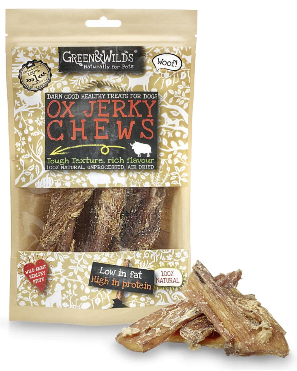 Green and Wilds Ox Jerky Chews Dog Treat Natural Dog Treat