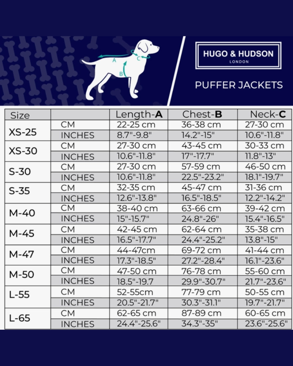 Hugo and Hudson Reversible Dog Puffer Jacket - Blue and Navy - Dog Coats