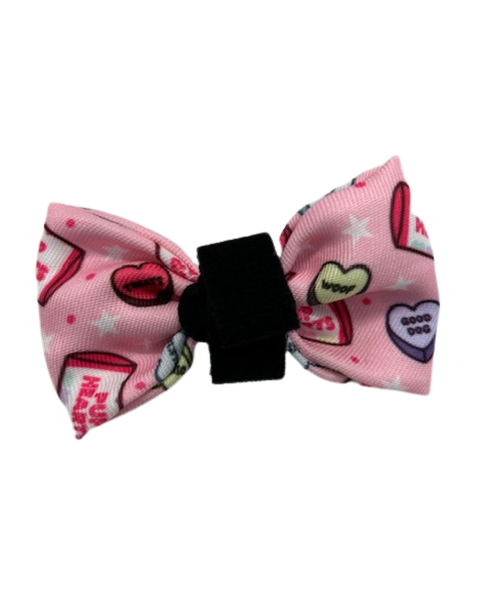 Tongues and Tails Pink with Hearts Dog Bow Tie