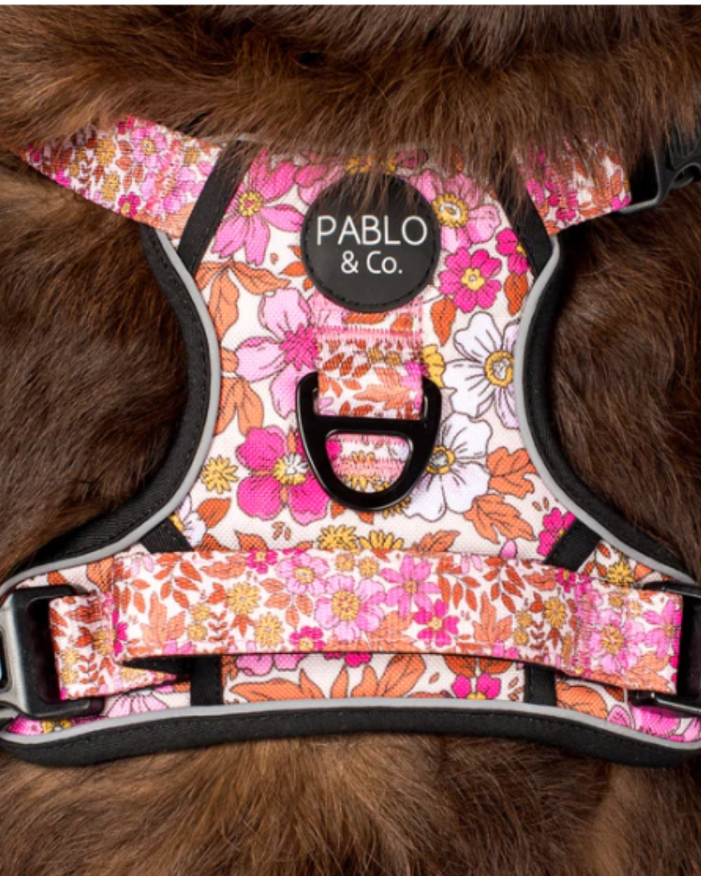 Pablo and Co Pink Posies No Pull Adventure Dog Harness