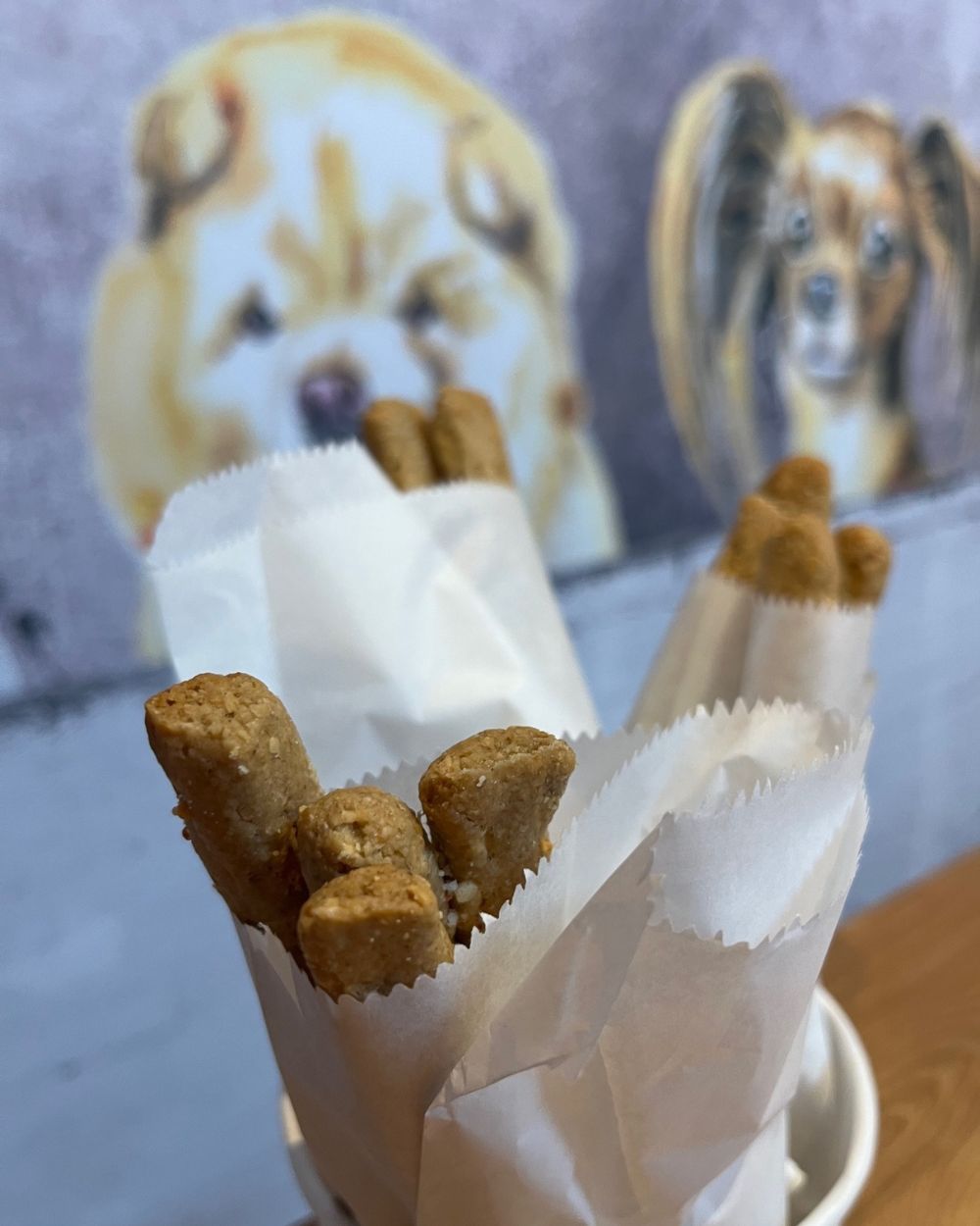 Dog treat clearance cones