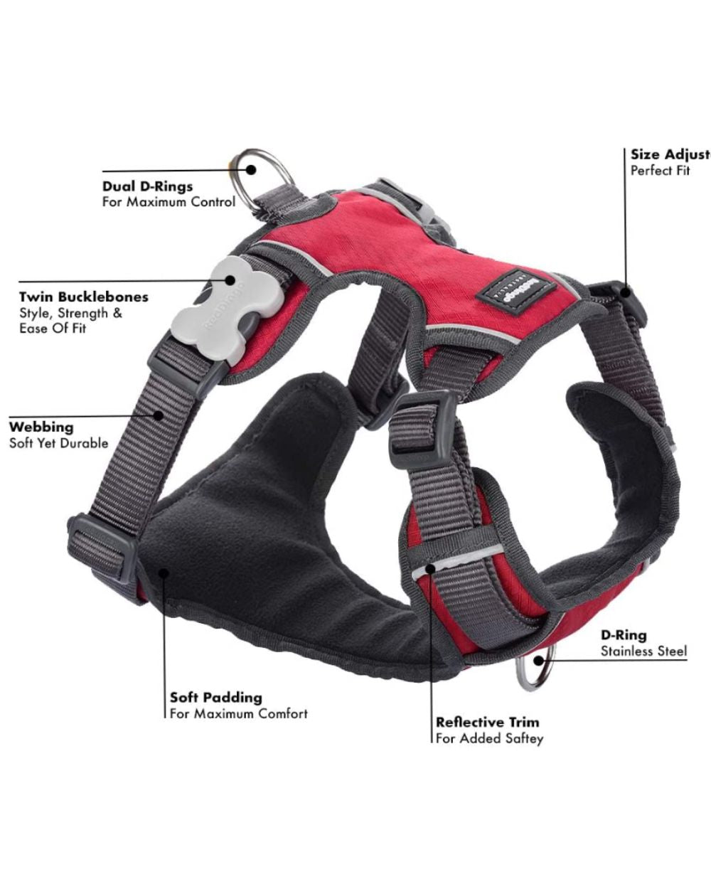 Red Dingo Padded Dog Harness