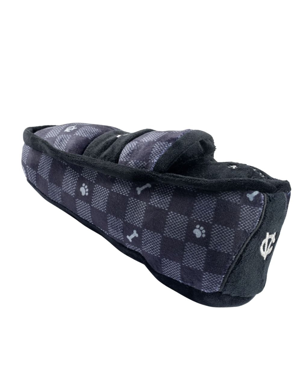 Black Checker Chewy Vuiton Loafer Dog Toy